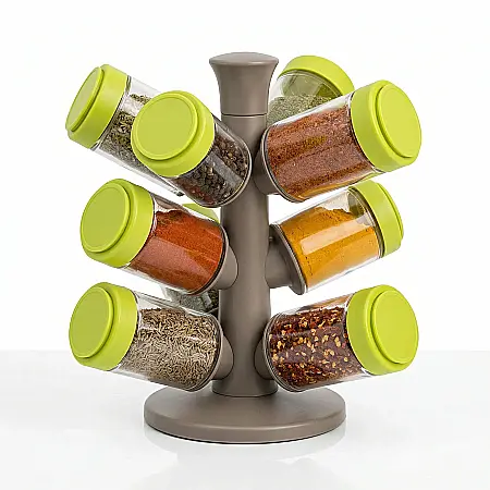 Bucătărie - Set Organizator Condimente Tiessa Spice Pop-up – 6 Recipiente Etanșe, Design Transparent și Acces Rapid, Ideal pentru Organizarea Eficientă a Bucătăriei