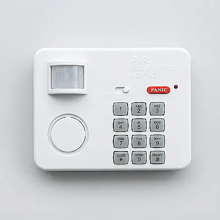 Electronice - Alarmă Wireless cu Senzor PIR de Mișcare – 3 Moduri de Funcționare (Chime, Instant, Întârziere), Panică de Urgență, Blocare prin Cod și Rază 5m: Siguranță Inteligentă și Control Total pentru Casă sau 