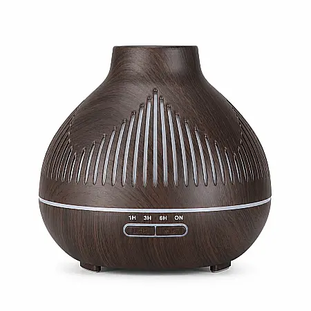 Casă & Grădină - Umidificator cu Aromaterapie 400 ml, Telecomandă, LED Multicolor și Design Imitație Lemn