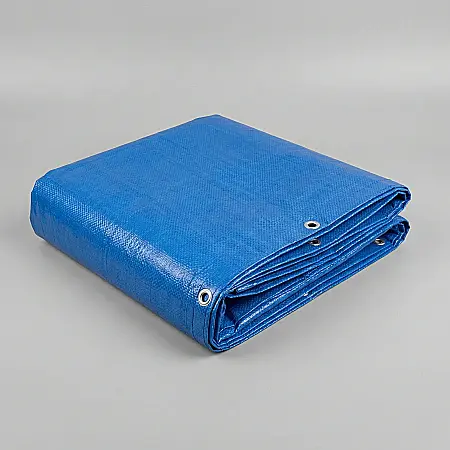 Casă & Grădină - Prelată Impermeabilă Cover Design 5×6 m – Albastră, Rezistentă UV, Margine Dublă cu Capse, Pentru Acoperire Auto, Piscine, Camping și Uz Industrial