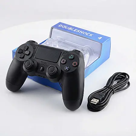 Gadgeturi - Controller PS4 Nygacn – Negru, Cablu USB 1,8 m, Compatibil PS4 / Slim / Pro, Funcție Dublă Vibrație