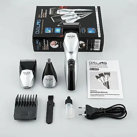 Electronice - Aparat de Tuns Facial 3 în 1 Daling DL-9049 – Trimmer Sprâncene, Ras Păr Facial Fin, Tuns Bărbie, Capete Detașabile, Utilizare Umedă și Uscată: Precizie și Versatilitate pentru o Îngrijire Impecabilă