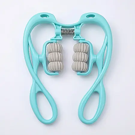 îngrijire feminină - Aparat de Masaj Manual cu 6 Role – Rotire 360°, Manere Ergonomice, Portabil 310 g, Bile din Silicon pentru Relaxare și Stimularea Circulației