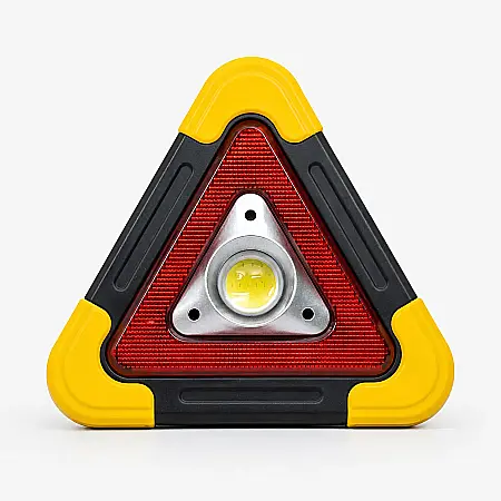 Auto - Triunghi Reflectorizant cu LED, Încărcare Solară și USB, Rezistent la Apă, pentru Urgențe Auto
