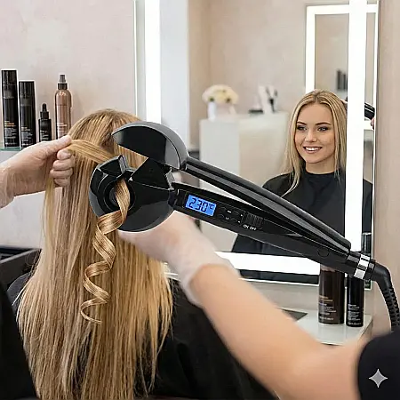 îngrijire feminină - Ondulator de Păr Profesional LHENGYIN – Turmalină Ceramică, LCD, Control Temperatură 140–230°C, Cronometru Automat, Cablu Rotativ 360°