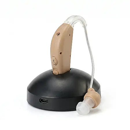 Gadgeturi - Aparat Sunet Auditiv Reîncărcabil – Mini, Intraauricular, Hipoacuzie Ușoară și Medie, 30dB, Autonomie 15+ Ore, Dopuri Siliconice Incluse