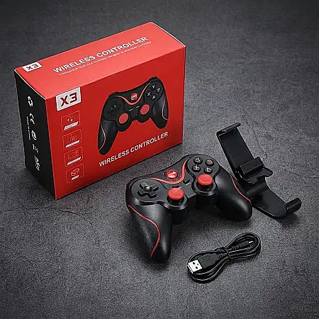 Gadgeturi - X3 Bluetooth Wireless Gamepad – Controller Reîncărcabil Multi-Platformă pentru Smartphone, Tabletă și PC, Joystick Analogic, Butoane Multimedia și Design Ergonomic: Libertate și Precizie Absolută în G