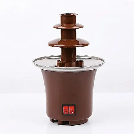 Bucătărie - Mini Fântână de Ciocolată cu 3 Nivele – Fondue 65W, Încălzire Rapidă, Sistem de Curgere Uniformă, Pentru Ciocolată, Fructe și Deserturi, Design Compact și Ușor de Folosit