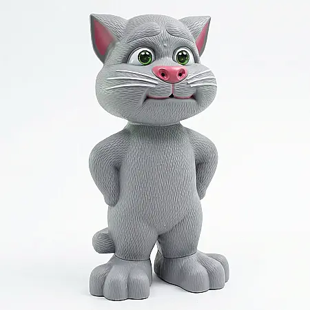 Jucării - Jucărie Interactivă Talking Tom Cat – Motan Vorbitor cu Funcție de Repetare, Senzori Tactili și Sunete Amuzante, Dezvoltare Vocabular, Cadou pentru Copii peste 3 Ani, 30 cm