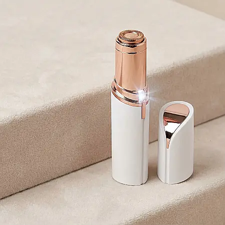 îngrijire feminină - Epilator Facial Electric Hipoalergenic pentru Femei – Fără Durere, Cu Lumină LED, Funcționare pe Baterie AA, Ideal pentru Mustață, Bărbie și Obraji, Portabil și Testat Dermatologic