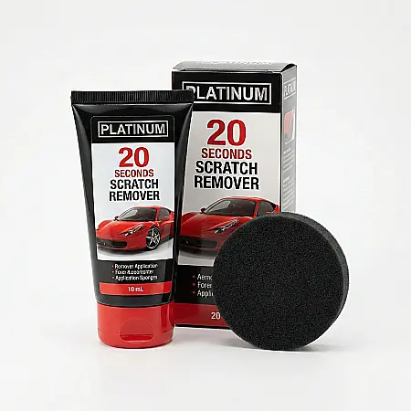 Auto - Soluție Îndepărtare Zgârieturi Auto Platinum 20 Seconds – Pentru Mașini și Motociclete, Rezistentă la Intemperii, Fără Silicon, Calitate Germană, Include Burete Aplicator