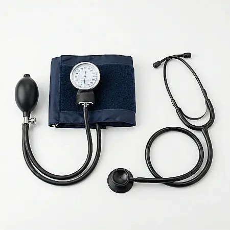 Electronice - Tensiometru Manual cu Stetoscop – Manometru Metalic 50 mm, Mansetă Reglabilă, Para Cauciuc, Măsurare 0-300 mmHg, Ușor de Utilizat Acasă sau în Clinici