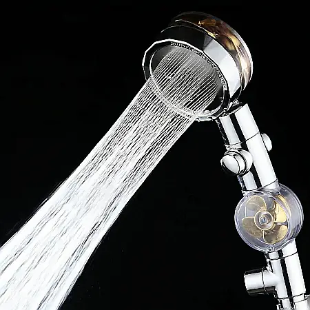 Casă & Grădină - Cap de Duș Rotativ 360° TurboShower – Filtru de Apă încorporat, Presiune Mare (Efect Tornadă), Economie de Apă 40%, Buton Oprire, Protecție Piele și Păr, Ușor de Curățat