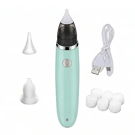 Bebeluși și copii - Aspirator Nazal Electric pentru Bebeluși – 5 Trepte de Viteză, Portabil, Reîncărcabil USB, Silențios și Sigur, Cu 2 Adaptoare din Silicon, Curățare Ușoară, Potrivit pentru Nou-Născuți și Copii 0–10 An