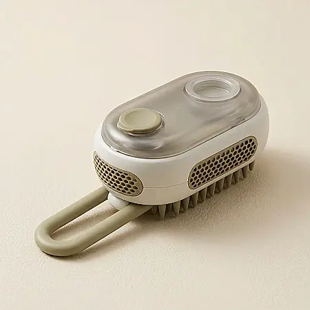 Animale - Pieptene cu Abur pentru Pisici și Câini – Curățare în Profunzime și Masaj Blând, Design Ergonomic, Potrivit pentru Toate Tipurile de Blană, Dimensiuni 19,5x6,5 cm, Plastic