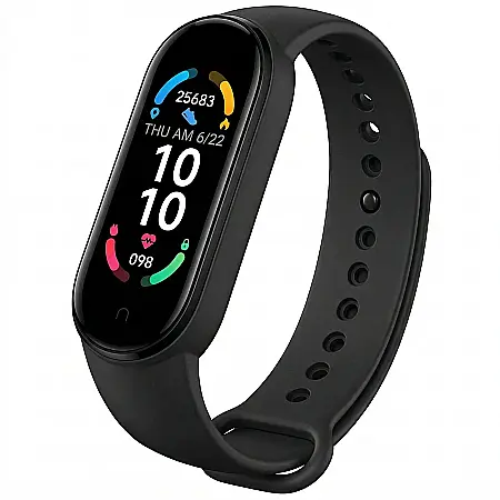 Gadgeturi - Brățară Fitness – Ecran 1.14” HD, Monitorizare Puls și Tensiune, Notificări Apeluri și Mesaje, 11 Moduri Sport, Alertă Sedentarism, Bluetooth 4.0, IP66, Control Muzică și Cameră, Negru