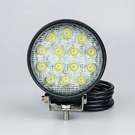 Auto - Proiector Auto Offroad Rotund BricoMall BM-42W-OFF – 42W, 14 LED-uri, 3080 Lumeni, IP67, Spot Beam 30°, Compatibil 10–30V, Ideal pentru SUV, ATV și Utilaje