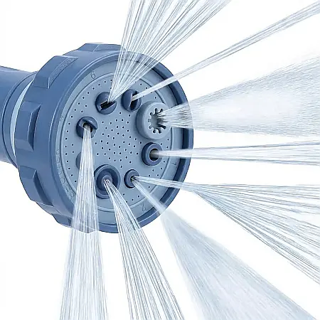 Casă & Grădină - Pistol de Stropit Multifuncțional EZ Jet Water Cannon – Cu Dispenser pentru Detergent și Îngrășământ, 8 Tipuri de Jet, 3 Căi de Control, Compatibil cu Furtun Standard, Ideal pentru Grădină și Curățare