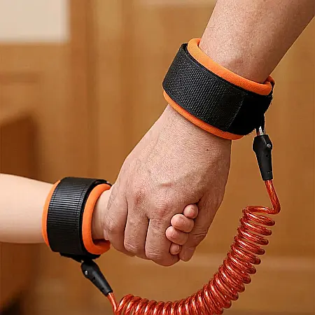 Bebeluși și copii - Brățară de Siguranță pentru Copii Anti-Pierdere – Lungime Reglabilă 40-150 cm, Fixare Velcro, Material Moale și Rezistent, Ideală pentru Spații Aglomerate