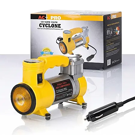 Auto - Compresor Auto Profesional Cyclone – 12V, Debit 35 L/min, Presiune Maximă 150 PSI, Manometru Incorporat, Carcasă Metalică Robustă, Ideal pentru SUV, 4x4 și Microbuze