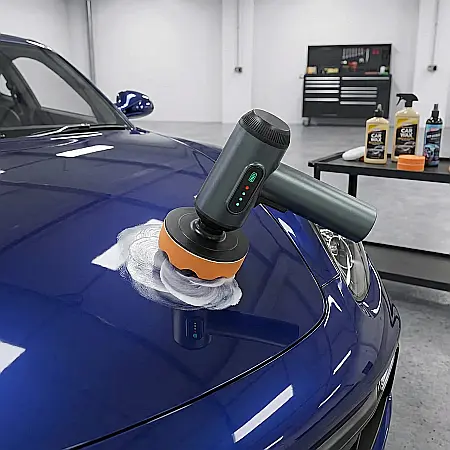 Polizor Auto Portabil pentru Reparare Zgârieturi – Acumulator Litiu 2000 mAh, Funcții de Lustruire și Ceară, Carcasă Aliaj Zinc, Autonomie 30 Min și Disipare Eficientă: Strălucire Profesională și Într [1]