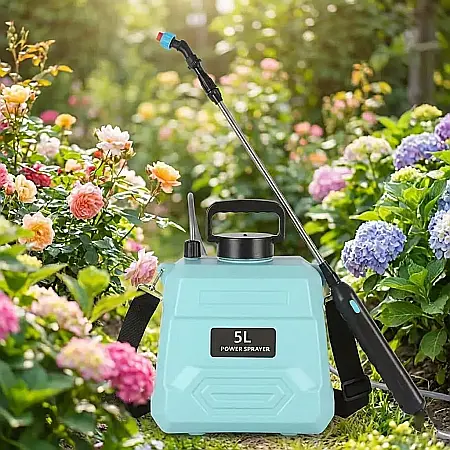 Pulverizator Electric Automat 5L – Reîncărcabil USB, Pistol cu Duză Reglabilă (Ceață/Jet), Curea de Umăr Ergonomică și Funcționare Continuă: Hidratare și Protecție de Elită pentru Grădină, Gazon și Se [1]