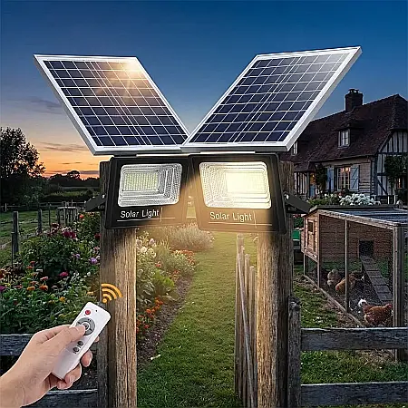 Proiector Solar cu Telecomandă – LED Puternic, Autonomie Mare, Carcasă ABS Anti-oxidare, Rezistent la Apă și Panou Policristalin [2]