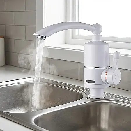 Robinet Electric Instant pentru Încălzirea Apei – Putere 3000W, Debit 1.5–2L/min, Temperatură Reglabilă până la 60°C și Montaj Simplu: Apă Caldă Nelimitată în Doar 3 Secunde, Fără Boiler sau Instalați [1]