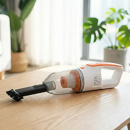 Aspirator Vertical fără Fir cu Baterie Li-Ion 2000 mAh – Putere 120W, Autonomie 1,5h, Rezervor 600 ml, Duze Multiple și Tub Reglabil [1]