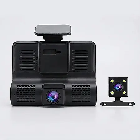 Camera Video Auto Triplă DVR L300-1 Full-HD – 3 Camere (Față, Spate și Interior), Ecran LCD 4 Inch, Unghi Panoramic 170°, Senzor G și Tehnologie WDR: Monitorizare Totală și Siguranță la 360° [1]