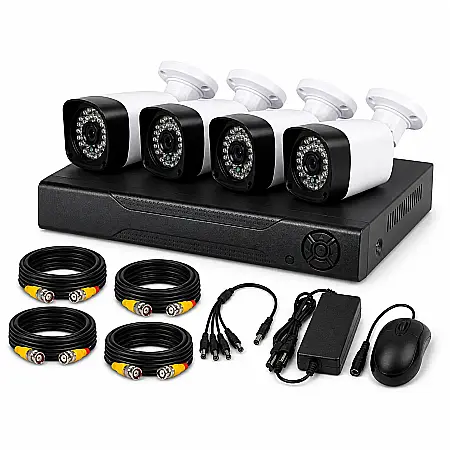 Sistem Supraveghere Video cu 4 Camere HD, DVR, Infraroșu 24 LED, HDMI/VGA și Acces Internet [1]