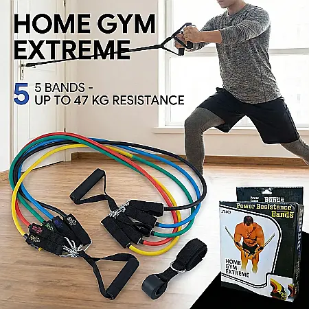 Unelte - Set 5 Corzi Elastice Fitness: Antrenament Complet, Tonifiere și Recuperare la Tine Acasă
