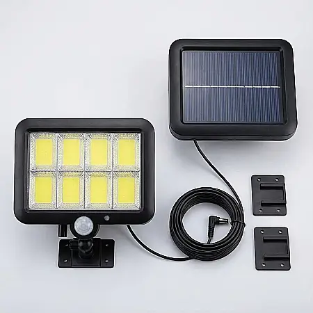 Lampă LED Solară de Exterior GL-8 COB – 260 LM, Senzor de Mișcare, Telecomandă și Panou Solar cu Cablu de 3 m: Securitate și Eficiență Energetică Inteligentă [2]