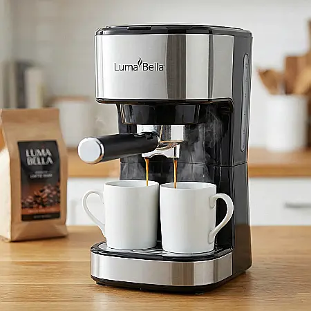 Bucătărie - Aparat de Cafea Electric Luma Bella LB-54007 – 500W, 2 Căni Porțelan Incluse, Filtru Detașabil, Capacitate 300 ml