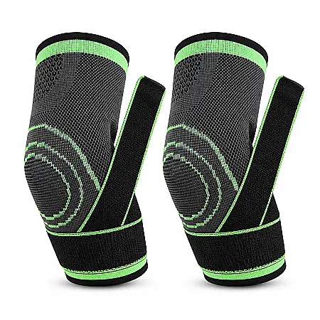 Set 2 Cotiere Elastice Ajustabile cu Bretea de Susținere, Universale, Verde cu Negru [1]