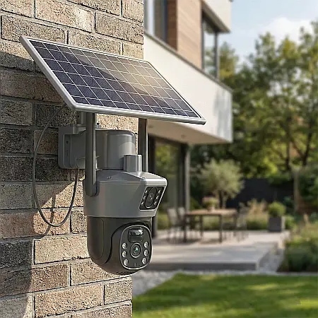 Cameră de Supraveghere 4G HD 8MP cu Panou Solar - Lentile Duble, Senzor Mișcare, Viziune Nocturnă Color, IP66 [1]