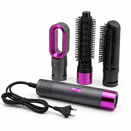 Uscător de Păr Remington 3 în 1, 3000W, cu Perie Rotativă pentru Bucle, Volum și Styling Rapid [1]