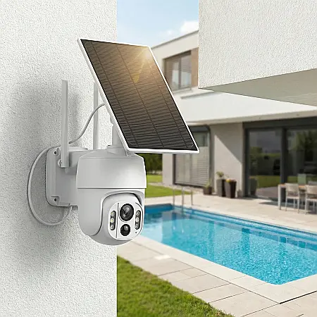 Cameră Supraveghere 4G cu Panou Solar, Ultra HD 4K, Lentile Duble 8MP, Viziune Color Zi/Noapte, Audio Bidirecțional, IP66 [1]