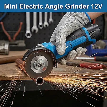 Mini Polizor Unghiular Flex Electric 12V – Motor Fără Perii, 15000 rpm, 2 Acumulatori, 4 Discuri 76mm, Tăiere și Șlefuire [1]