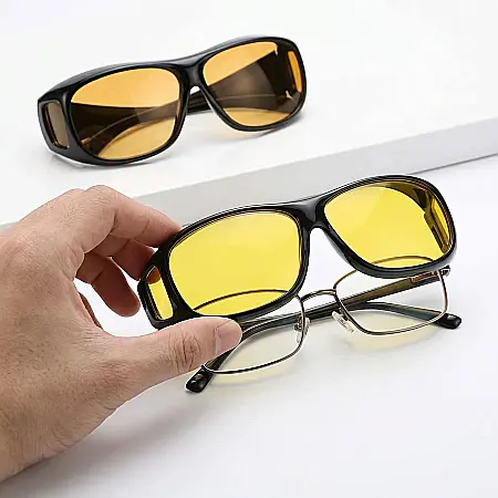 Set 2 Perechi Ochelari Condus HD Vision – Zi și Noapte, Protecție UV, Lentile High Definition, Reducere Oboseală și Claritate Sporită, Design Unisex [1]