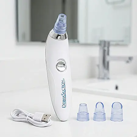 Aspirator Facial Derma Suction – 4 Capete de Curățare, Accesoriu Sonic Peeling și 2 Trepte de Aspirație: Ten Perfect, Fără Puncte Negre și Sebum [3]
