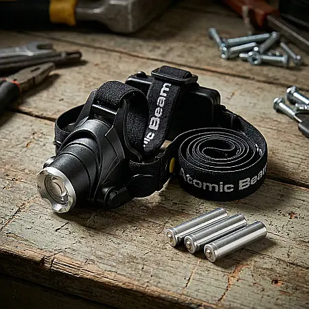 Lampă de Lucru pentru Cap Atomic Beam Headlight – LED Puternic, Reglabilă, Mâini Libere, Culoare Albastru, Ideală pentru Camping, Drumeții și Reparații [2]