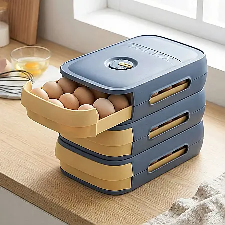 Cutie Alimentară pentru Ouă cu Sertar: Organizare Maximă în Frigider [3]
