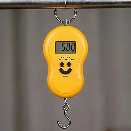 Cântar Electronic Portabil de Mână – Capacitate 40 kg, Afișaj Digital LCD, Funcție TARE și Design Ultra-Compact: Precizie și Confort pentru Pescuit, Piață și Bagaje de Călătorie [1]