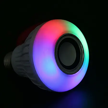Bec LED Disco E27 cu Boxă Bluetooth 3W, Telecomandă RGB cu 13 Culori și 4 Jocuri de Lumini, Putere 12W, Alimentare 220V, Ideal pentru Petreceri și Evenimente [1]