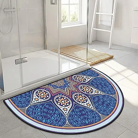 Covor Semicerc Antiderapant 50x80 cm – Design Abstract Modern, Utilizare Interior și Exterior, Grosime 6 mm și Bază Anti-Alunecare: Eleganță și Siguranță la Intrarea Casei Tale [1]