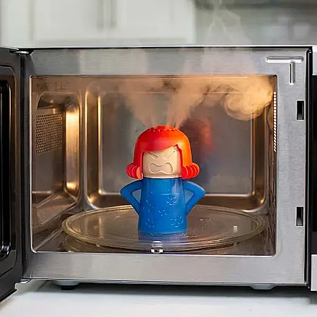 Curățător pentru Cuptor cu Microunde Angry Mama – Dispozitiv cu Abur pentru Îndepărtarea Grăsimii și Mirosurilor, Curățare Naturală Fără Chimicale, Design Amuzant și Reutilizabil: Soluția Rapidă pentr [1]