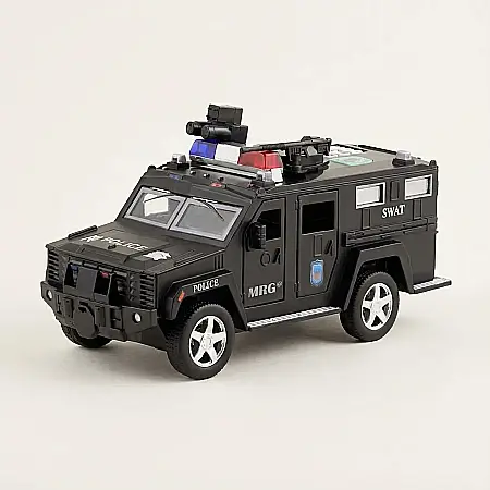 Pusculiță Electronică Mașină Blindată de Poliție cu PIN și Recunoaștere Amprentă – Protecție Avansată, Lumini și Semnale, Depozitare Bani și Bancnote, Ideală pentru Copii, Plastic Negru, Dimensiuni 27 [1]