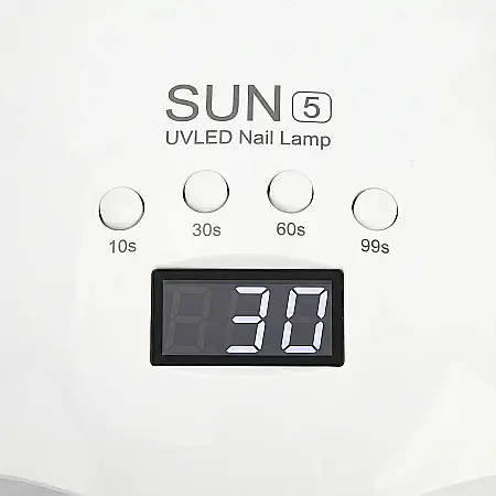Lampa Profesională Unghii False UV/LED SUN 48W – Double Light Hybrid, 36 LED-uri, Display Digital, Temporizator, Bază Detașabilă, Ideală pentru Manichiură și Pedichiură, Alb [1]