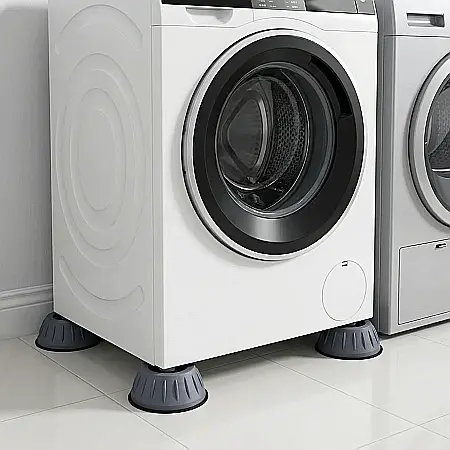 Set 4 Suporturi Anti-Balans și Anti-Vibrații pentru Mașină de Spălat și Mobilier – Tampoane Stabilizatoare Antiderapante, Protecție Podea, Ridicare Mobilier, Gel PU Lavabil și Reutilizabil [3]